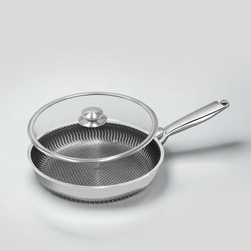 Stainless Steel Honeycomb Hexclad Non-Stick Frying Pan - Yui's Kitchen