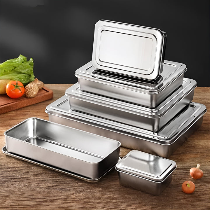 Tiramisu Rectangular Stainless Steel Storage Tray – Japan Style - Yui's Kitchen