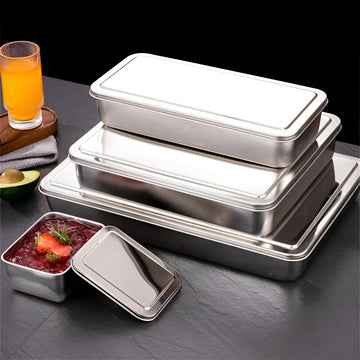 Tiramisu Rectangular Stainless Steel Storage Tray – Japan Style - Yui's Kitchen