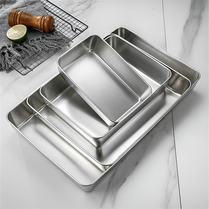 Tiramisu Rectangular Stainless Steel Storage Tray – Japan Style - Yui's Kitchen