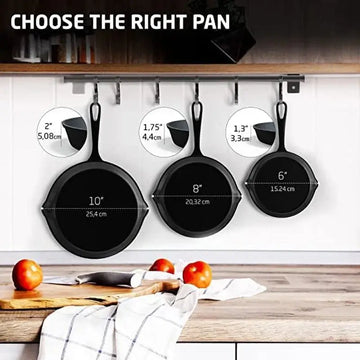 Cast Iron Frying Pan – 14/16/20cm Non-Stick Skillet for Induction, Gas and Oven Cooking