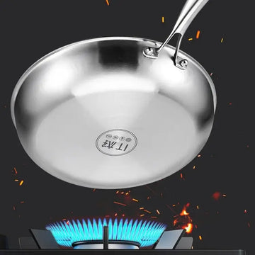 German Stainless Steel Frying Pan - Hammered Non-Stick Pattern