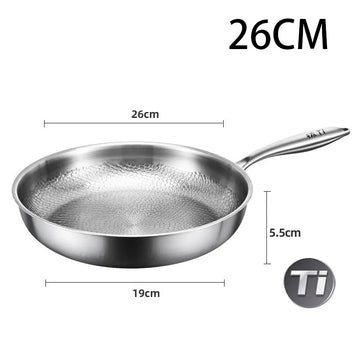 German Stainless Steel Frying Pan - Hammered Non-Stick Pattern