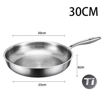 German Stainless Steel Frying Pan - Hammered Non-Stick Pattern