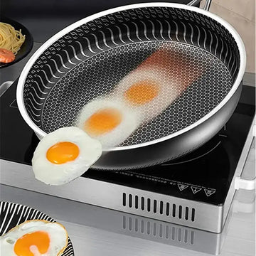 Stainless Steel Honeycomb Hexclad Non-Stick Frying Pan