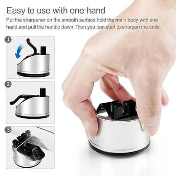 Double Stage Mini Knife Sharpener with Suction Cup