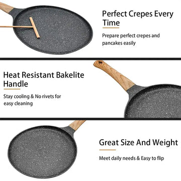 24cm Non-Stick Crepe Pan with Granite Coating