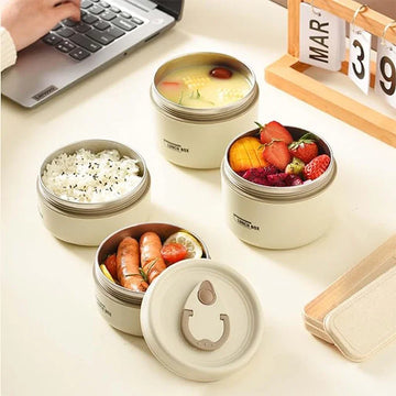 Portable Insulated Stainless Steel Lunch Container Set – Stackable Thermal Bento Box for Adults and Kids