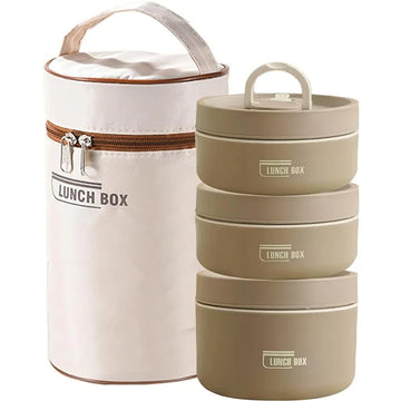Portable Insulated Stainless Steel Lunch Container Set – Stackable Thermal Bento Box for Adults and Kids
